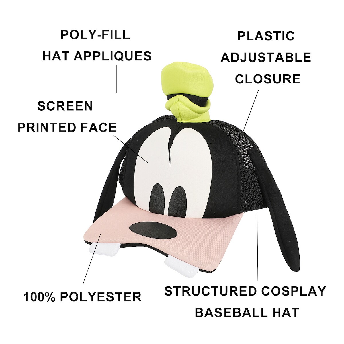 Disney Classic Characters Goofy Structured Snapback Baseball Hat