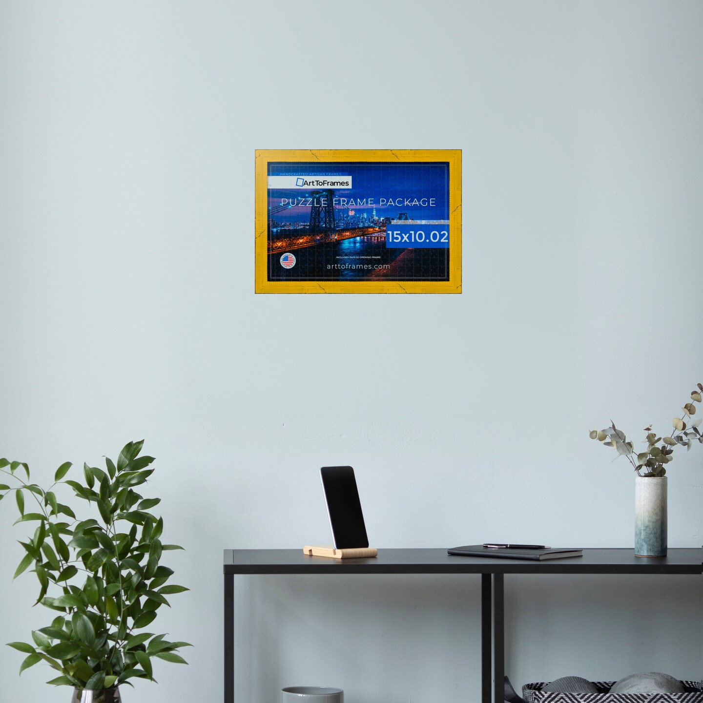 ArtToFrames 15x10.02 INCH / 38x26 CM Puzzle Frame for 1000 piece Puzzles.This 1.00 Inch Custom Wood Frame for Puzzles Comes with Regular Glass, Available in Multiple Colors