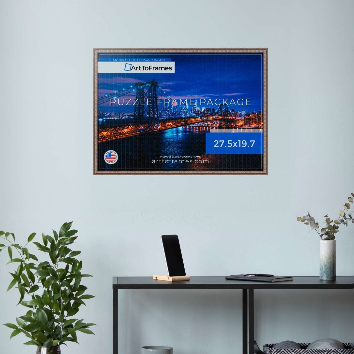 ArtToFrames 27.5x19.7 INCH / 70x50 CM Puzzle Frame for 1000 piece Puzzles.This 0.75 Inch Custom Wood Frame for Puzzles Comes with Economy Acrylic, Available in Multiple Colors