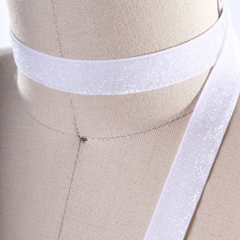 2 Yards Optic White Glitter Elastic Trim 5/8" Stretch for Crafts & Headbands
