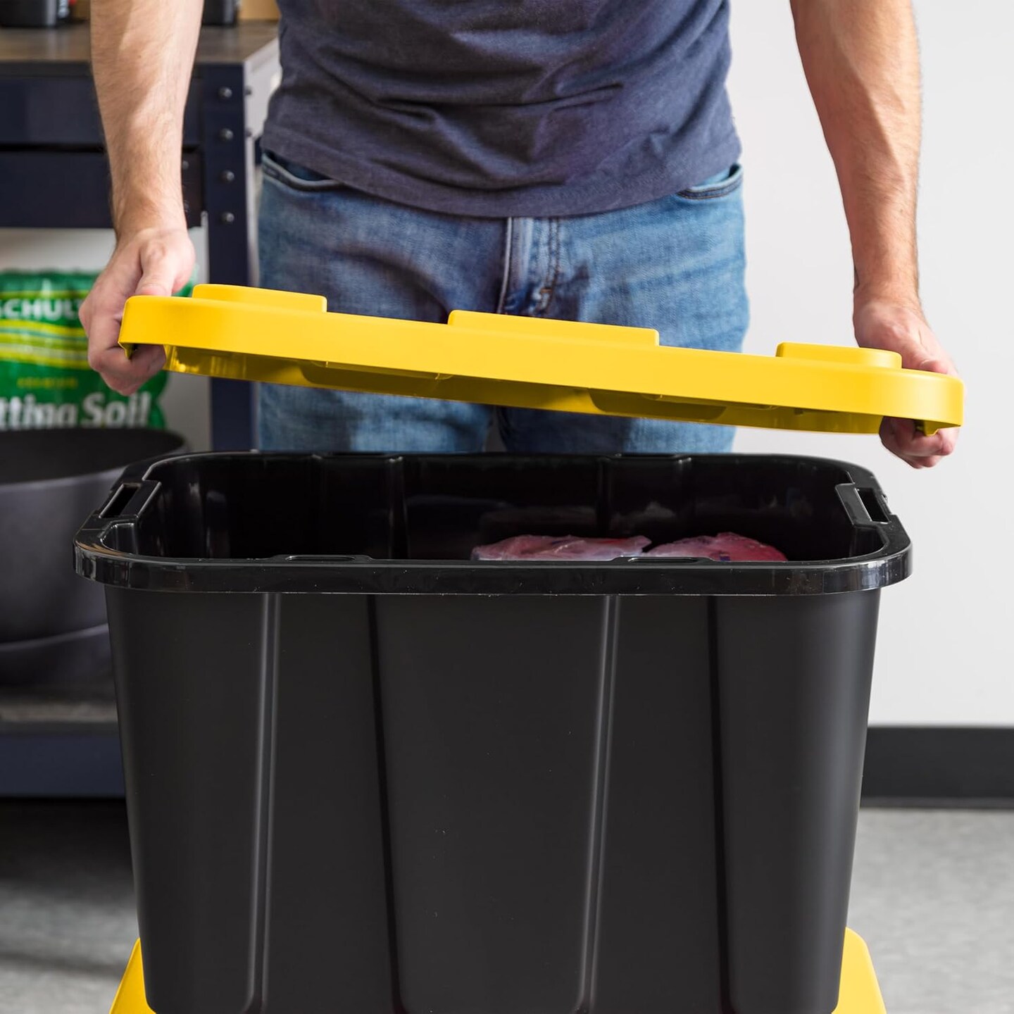 IRIS USA 11.5Gal/46Qt Heavy-Duty Stackable Plastic Holiday Storage Bin Tote Container with Quick Snap Lid - 4 Pack