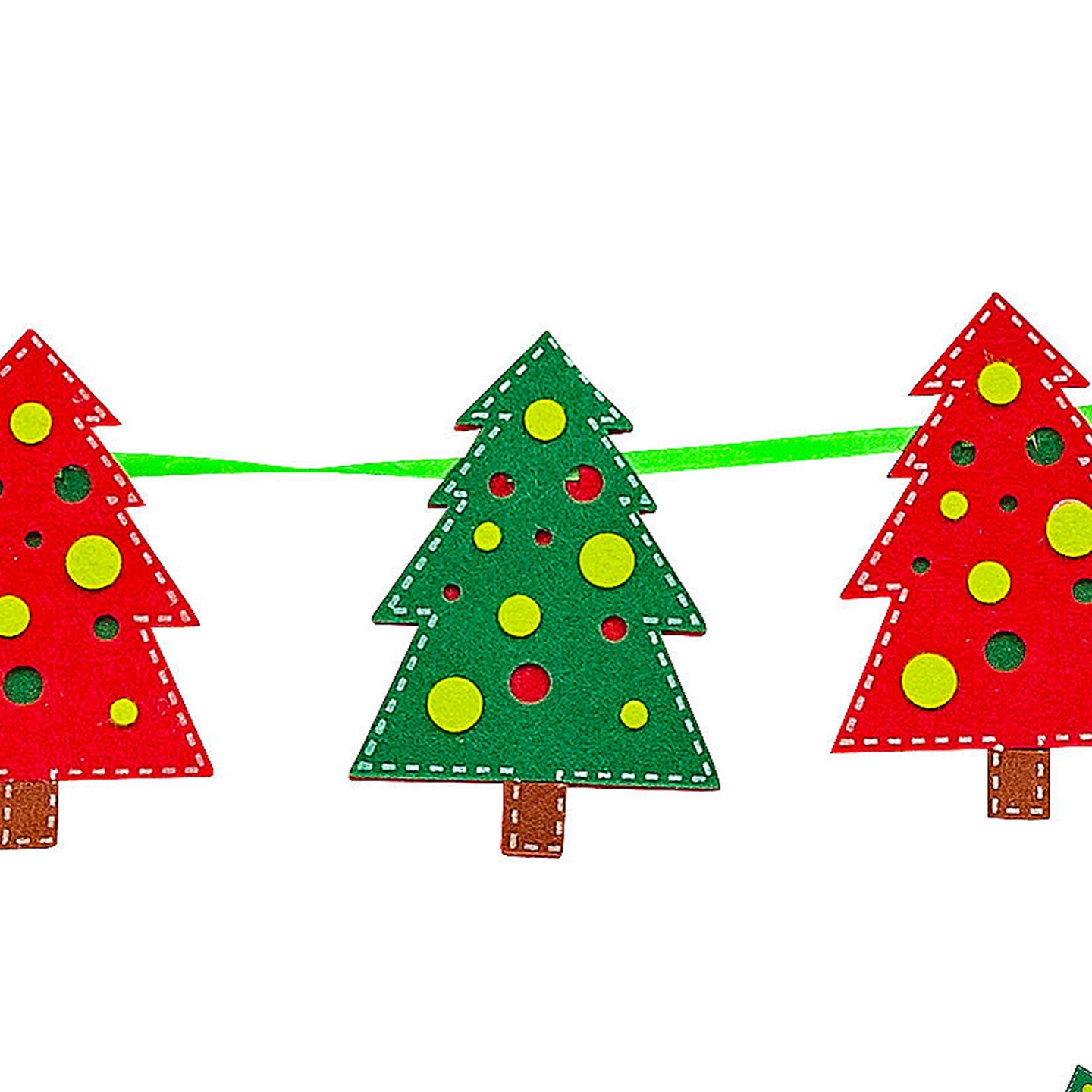 Felt Christmas Tree Garland 6 ft. x 5&#x22;