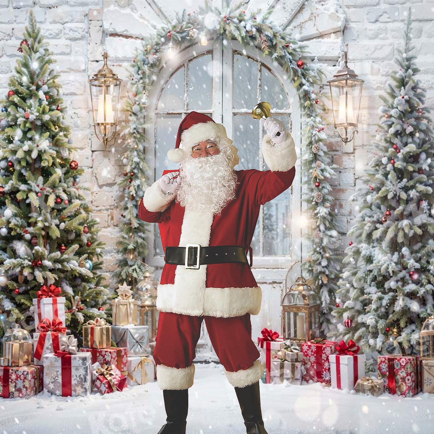 Men’s Deluxe Plush Regal Santa Claus Costume – Holiday Christmas Outfit