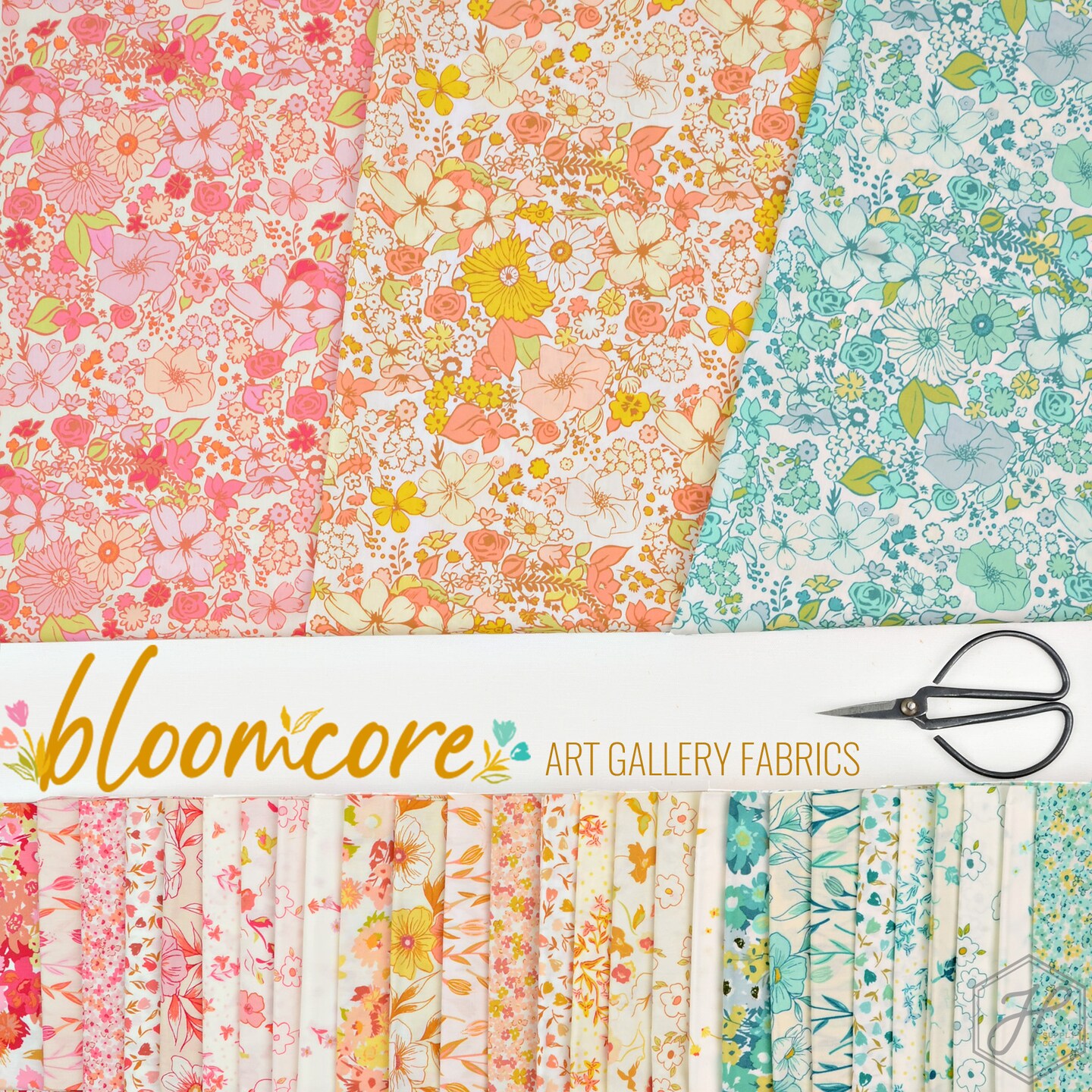 Bloomcore Fat Quarter Bundle in Lagoon by  for Art Gallery (FQWBLC3)