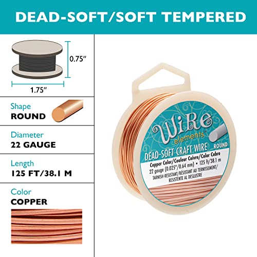 The Beadsmith Wire Elements Craft Wire &#x2013; Tarnish Resistant, Soft Temper, Round