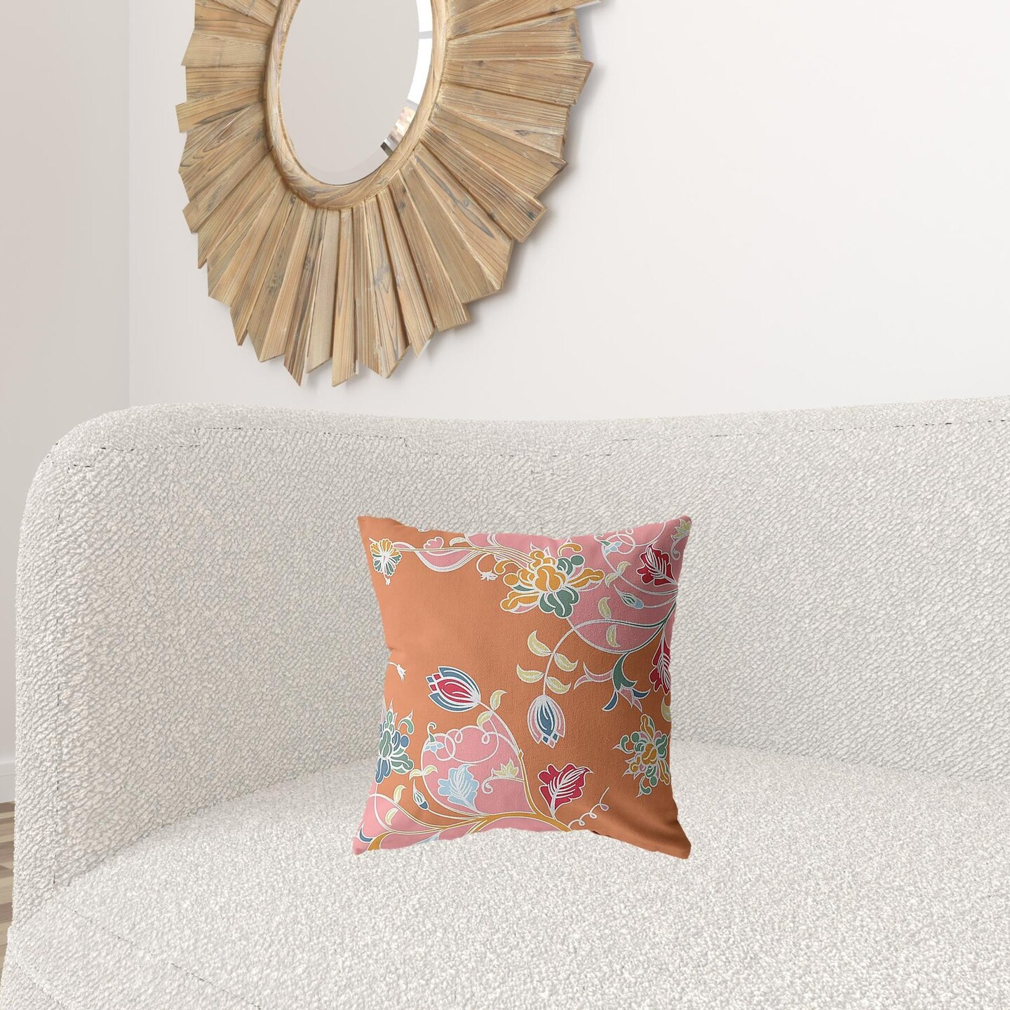 Edge Collections - 16" x 16" x 5" - Pink - Floral Decorative Throw Pillow for Home Accent - 1 Piece
