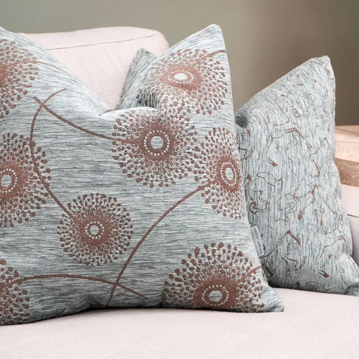 Edge Collections - 20" x 20" - Gray - Stylized Deer Meadow Pillow Cover - 1 Piece