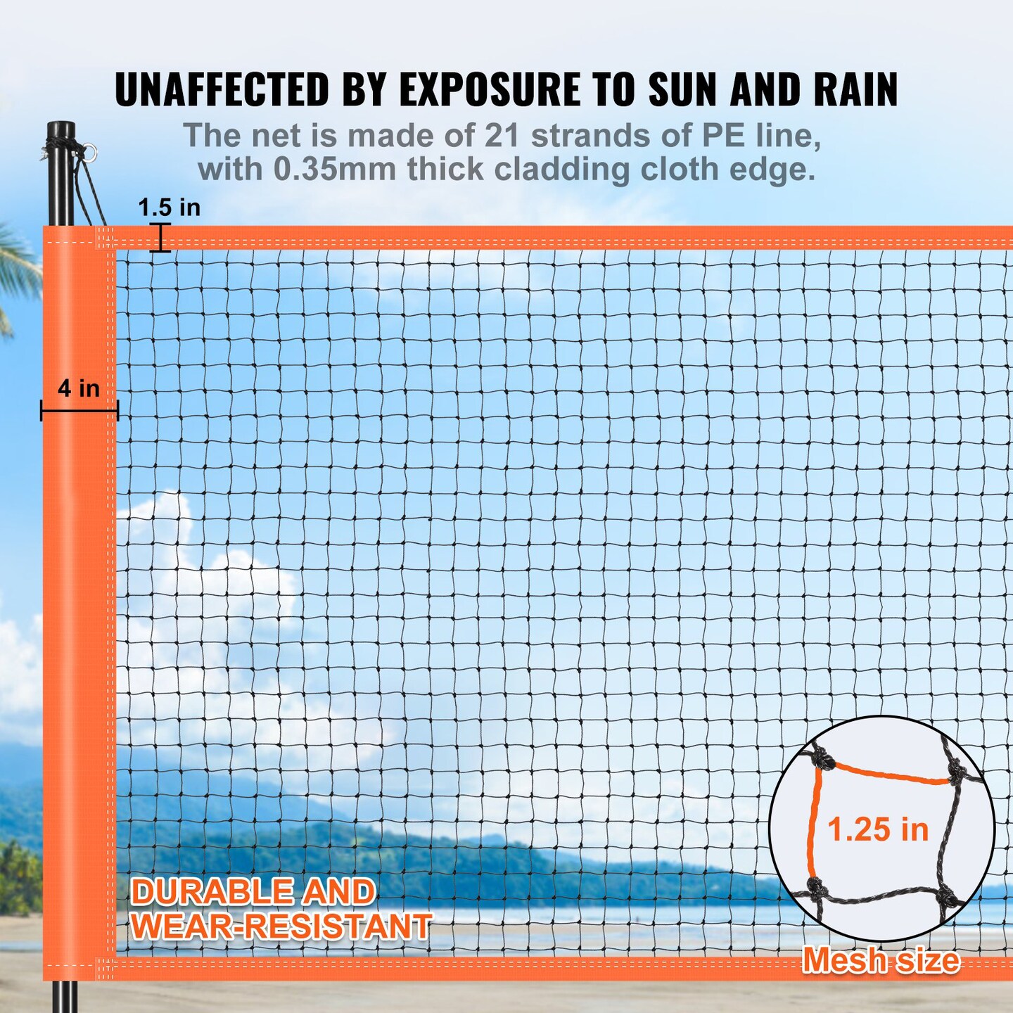 Outdoor Volleyball and Badminton Net Set 32ft with Adjustable Poles Included Portable Storage Bag