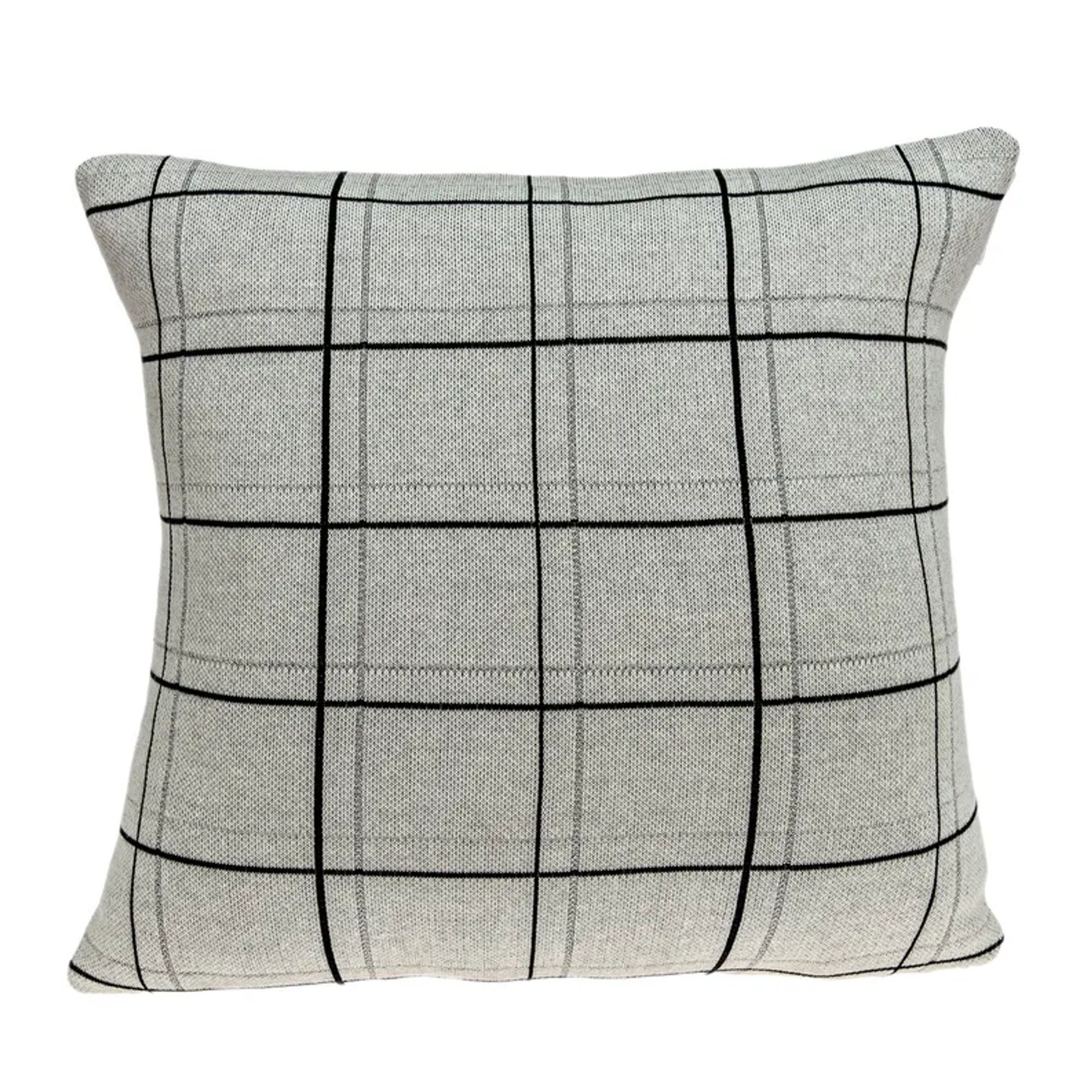 Edge Collections - 20 x 20 x 7 - Gray - Knit Throw Pillow for Timeless Home Style - 1 Piece