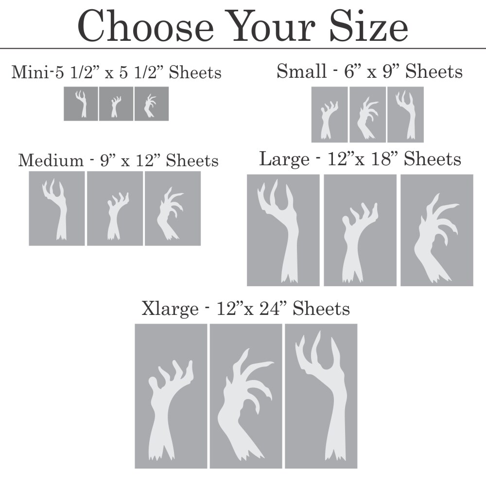 Zombie Hands Window Stencil Set | Storefront Window Stencil | Halloween Window Stencil | Halloween Wall Stencil | Designer Stencils |