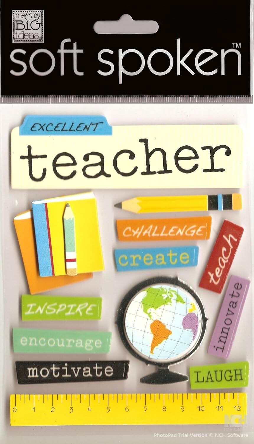 Me & My Big Ideas Soft Spoken Excellent Teacher Dimensional Stickers