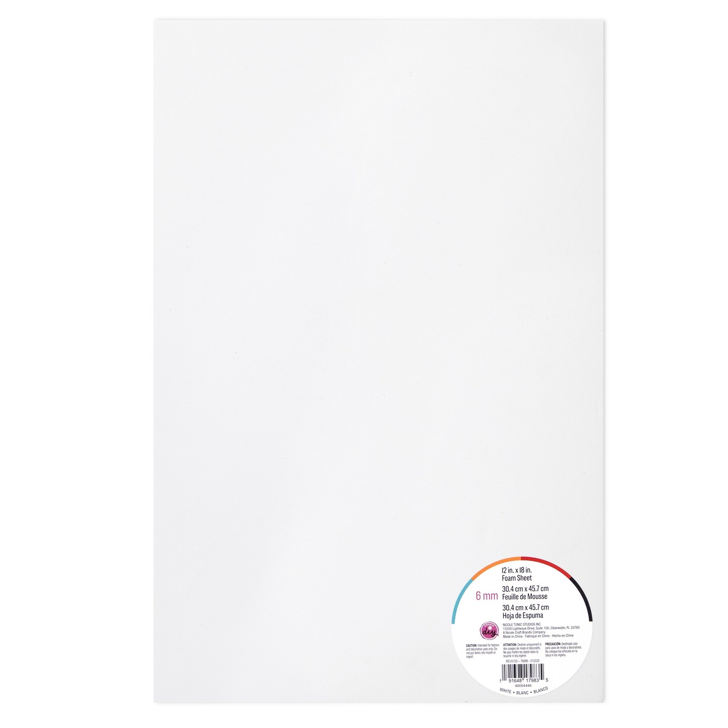 CousinDIY Foam Sheet 12&#x22;X18&#x22; 6mm-White
