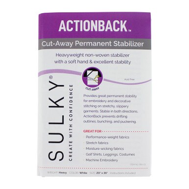 Sulky ActionBack Stabilizer - White - 20&#x22; x 1 yd. Pkg.