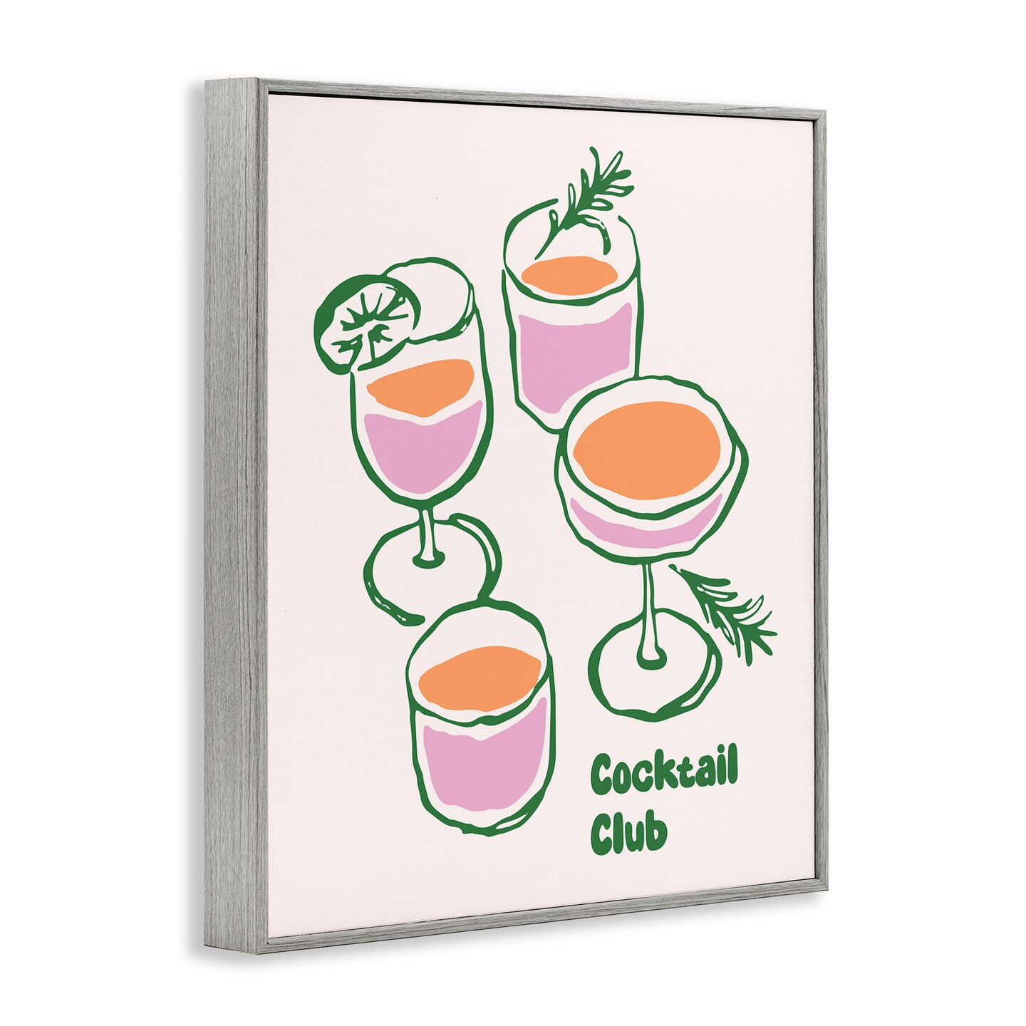 Stupell Industries Cocktail Club Glasses Framed Giclee By House of Lulu