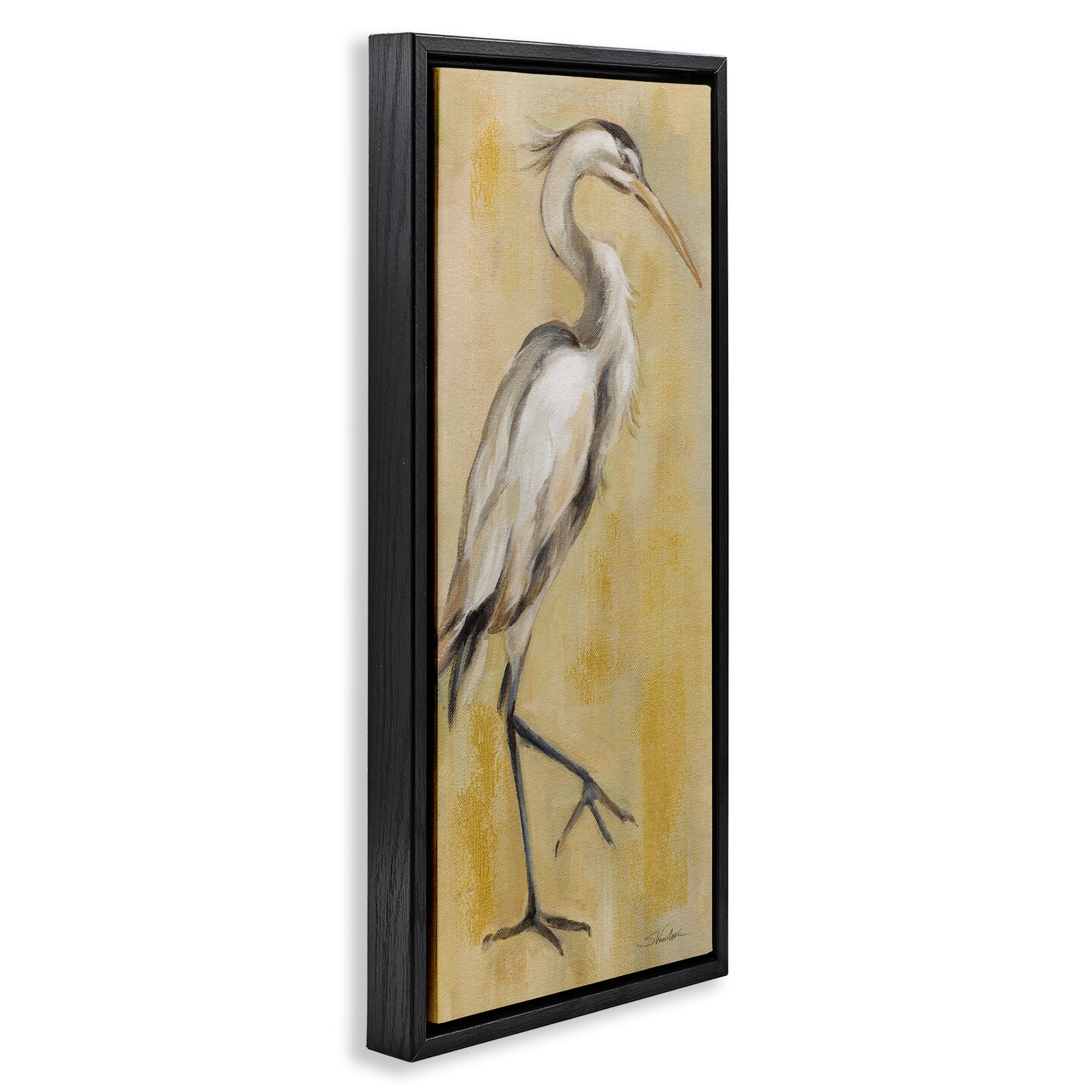 Stupell Industries Vintage Heron Stepping Floating Frame By Silvia Vassileva