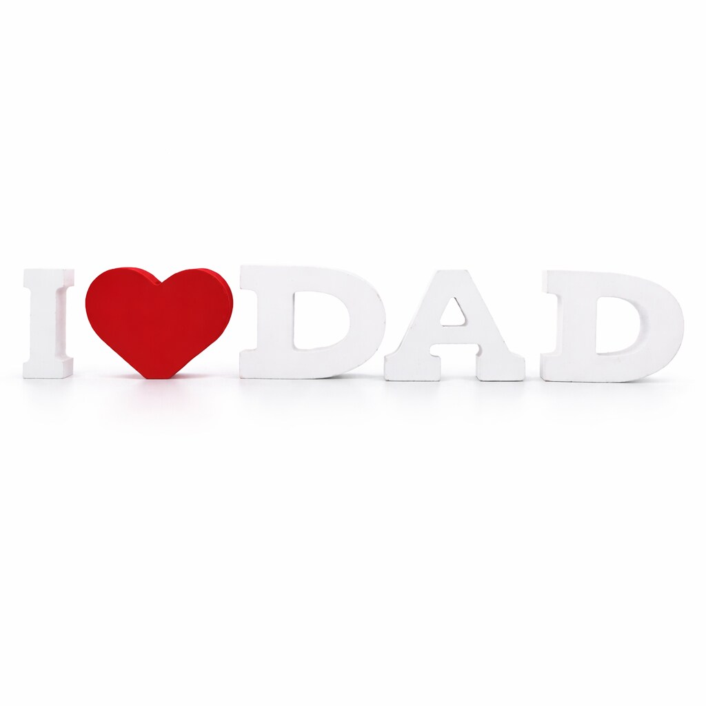 I Love Dad Wooden Sign – Father's Day Gift & Home Decor Accent