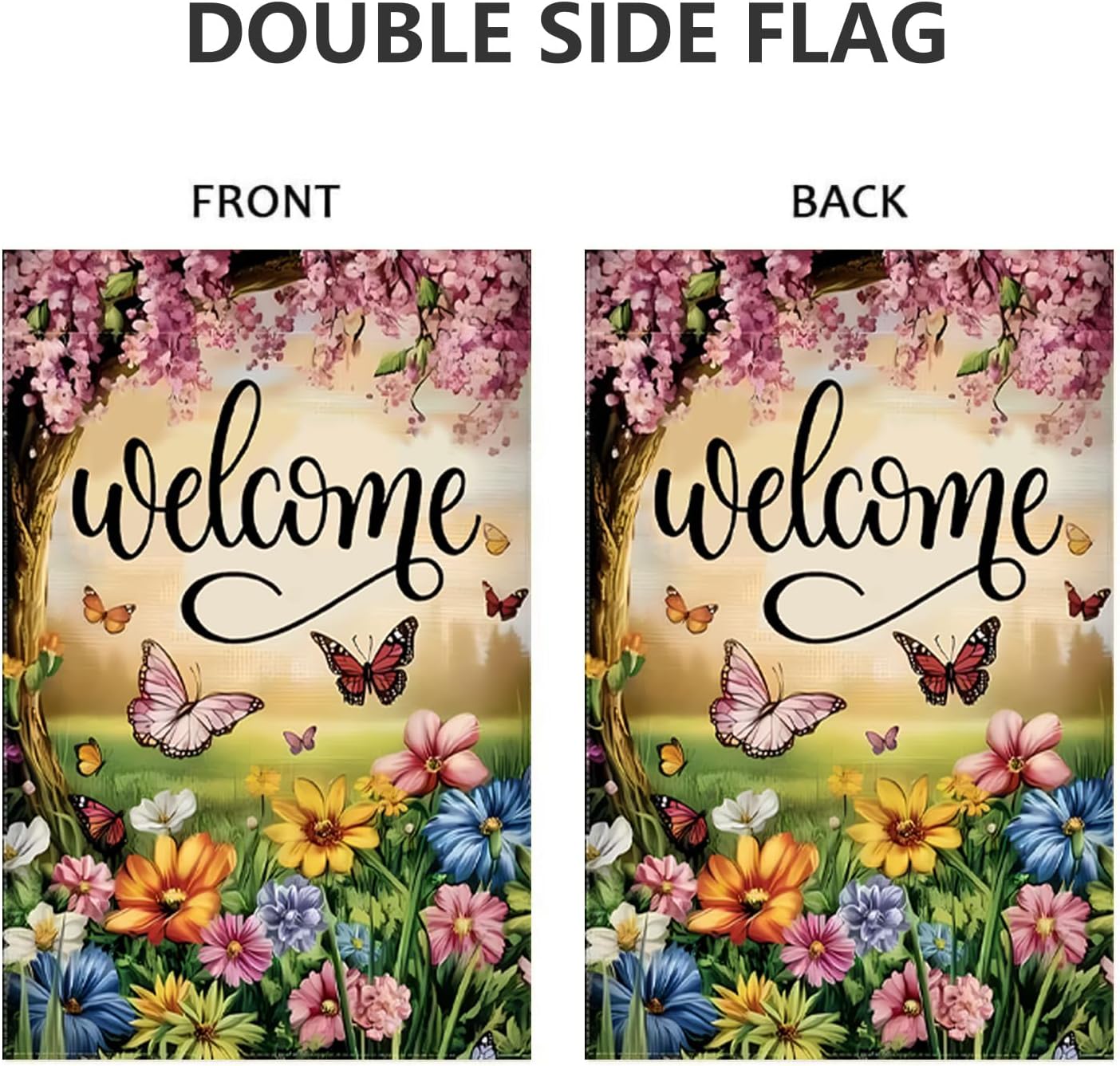 Welcome Garden Flags Summer Outdoor Yard Flags Decorations for Outside Decor for Garden Lover