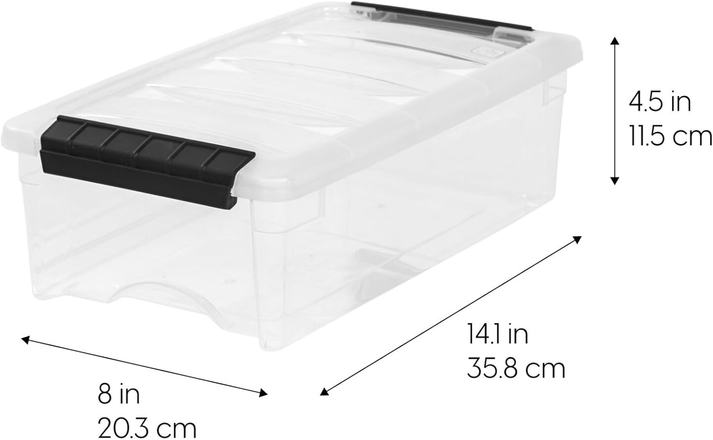 IRIS USA 6-Pack Plastic Storage Bins with Lids, 6 Quart, Made in USA Stackable Latches Durable Nestable Containers