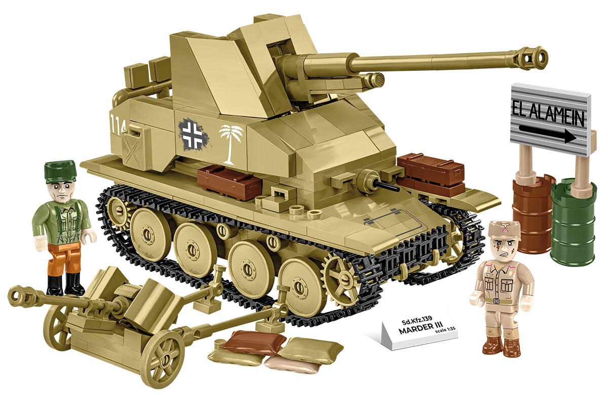 COBI Historical Collection WWII Sd.Kfz. 139 Marder III Tank Destroyer Building Set, 486 Pieces