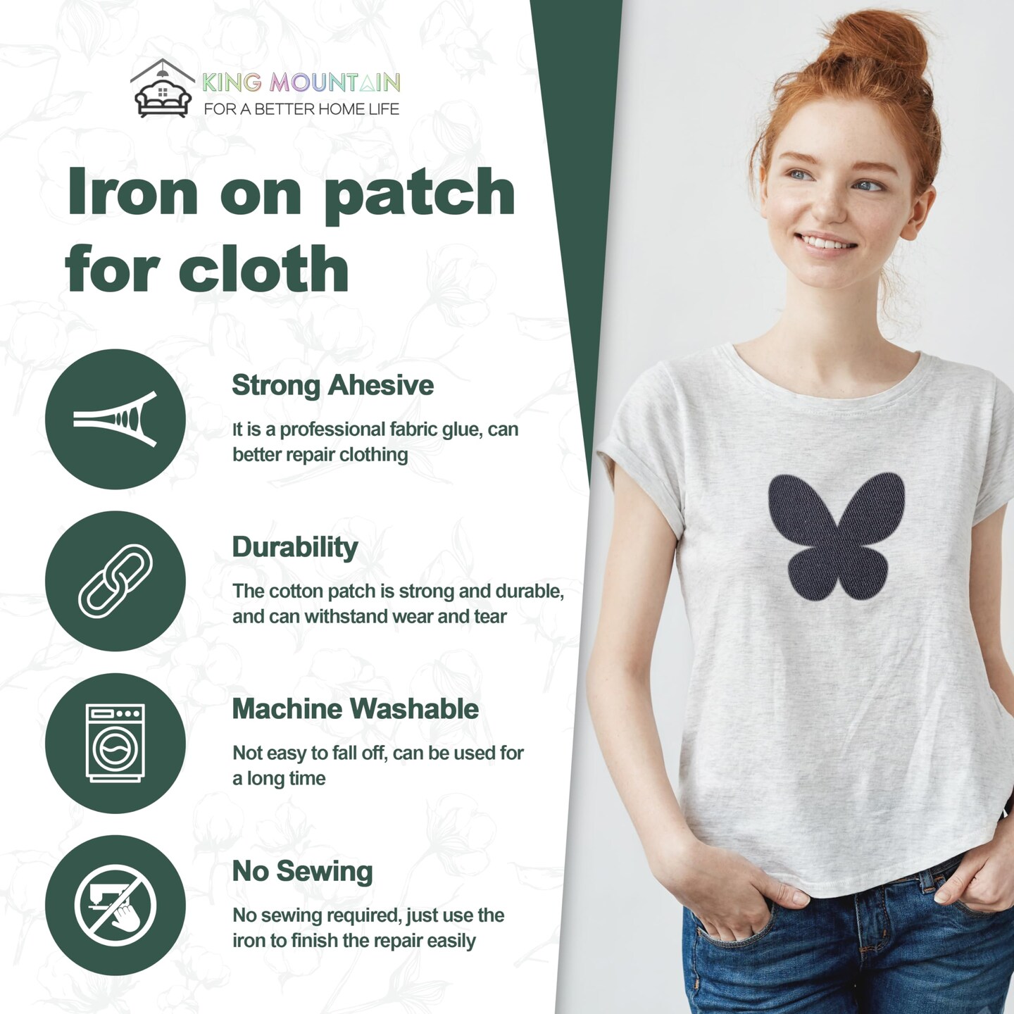 Iron on Patches for Clothes, 20 Pieces Multi-Colored Patches for Cloth, 100% Cotton Fabric Patches for Clothing, Bag, Hat Repair, Clothing Repair Decorating Kit 3.7&#x22; by 4.9&#x22; (9.5 cm x 12.5 cm)