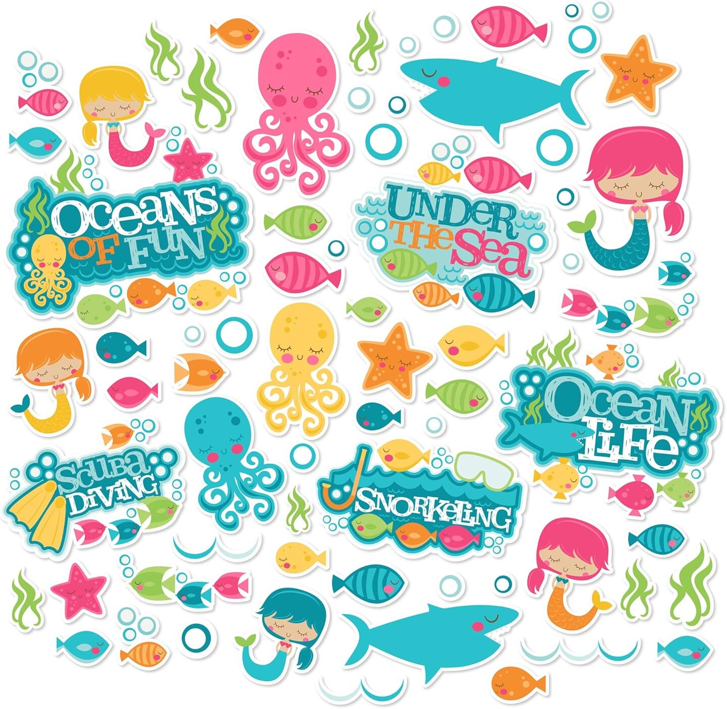 Paper Die Cuts - Under The Sea - Over 60 Cardstock Scrapbook Die Cuts