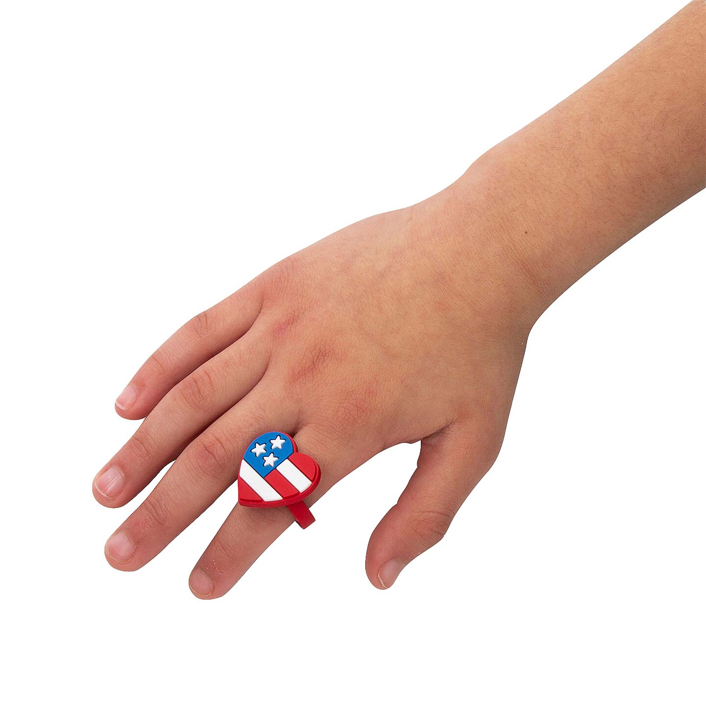 1&#x22; Patriotic Red, White &#x26; Blue Rubber Rings Assortment 24 Pc.
