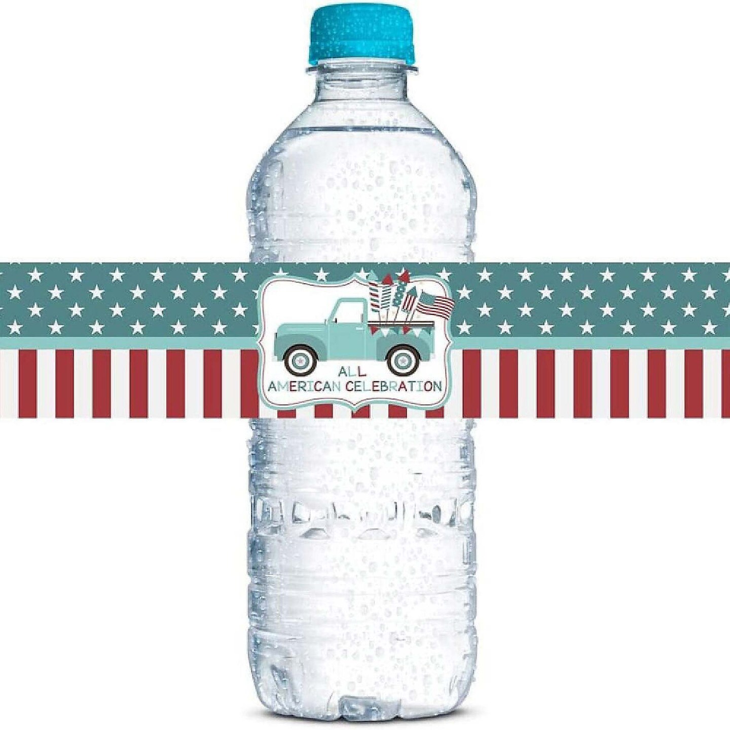 AmandaCreation All American Celebration Water Bottle Wrappers 20 Pieces