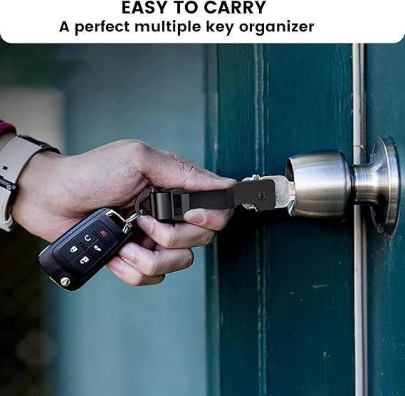 Key Holder for Keychain Metal Aluminum Compact Smart Key Organizer Secures 1-5 Keys