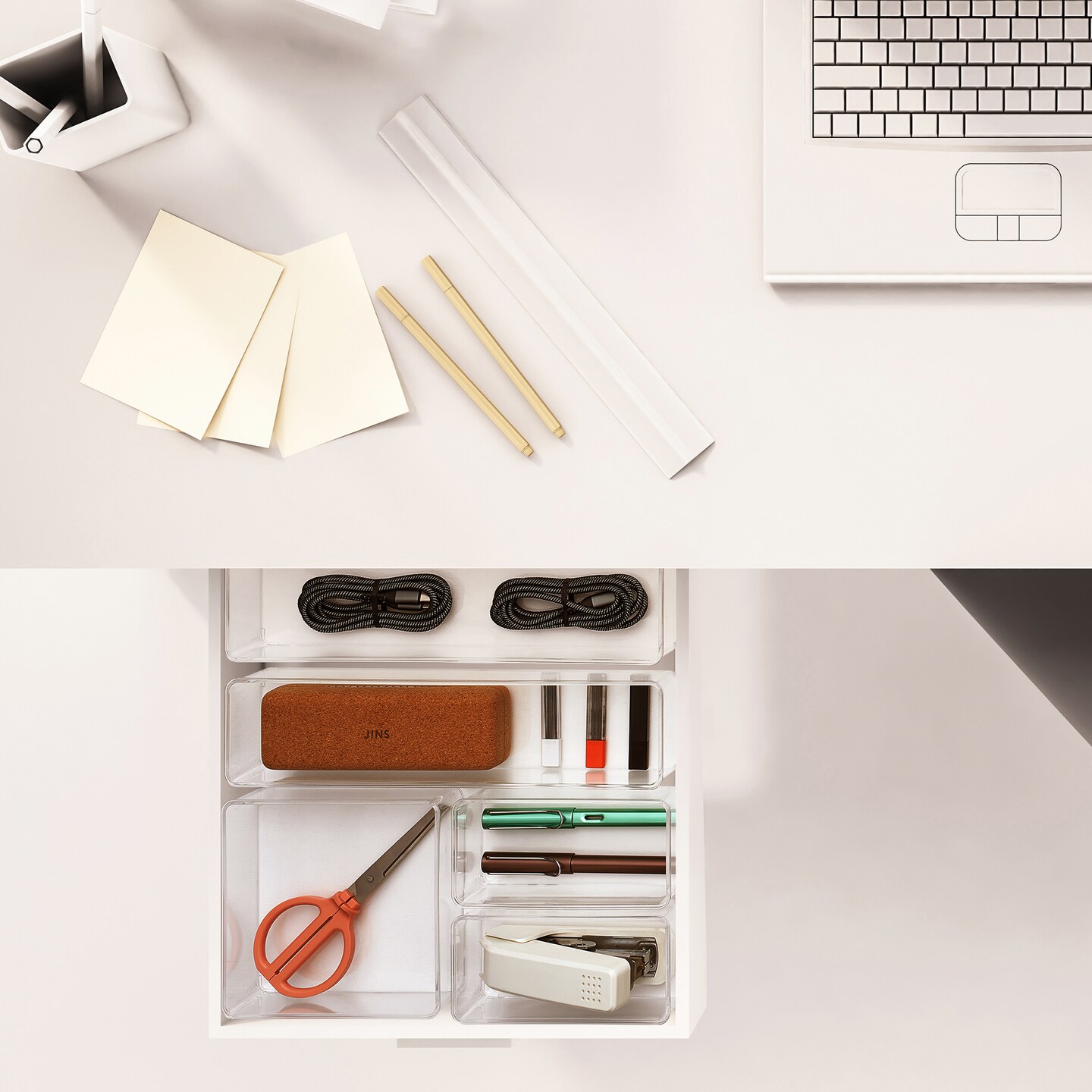 Sorbus Clear Drawer Organizer 5-Piece Set, Multi-Purpose Bins for Office Supplies, Craft Materials, and More