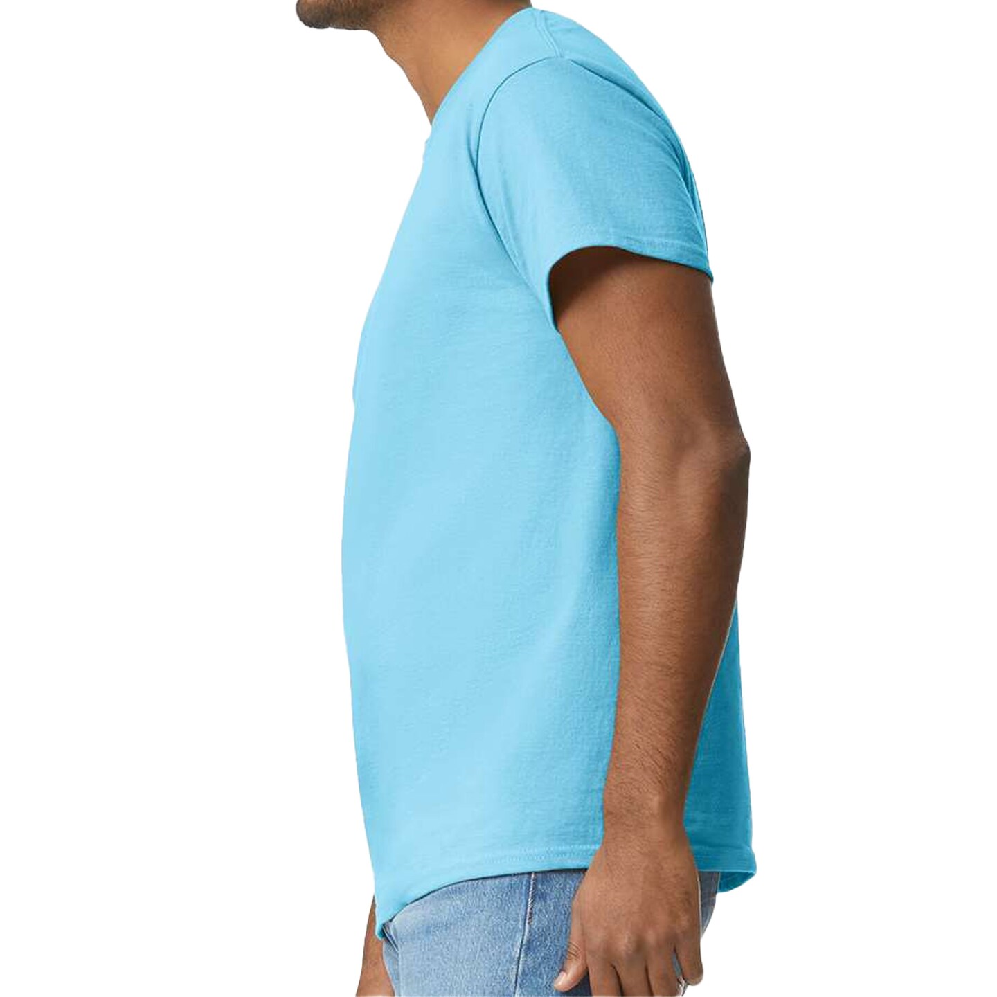 Gildan Ultra Cotton Crewneck T-Shirt for Men, Sky Short Sleeve Craft & DIY Blank Tee