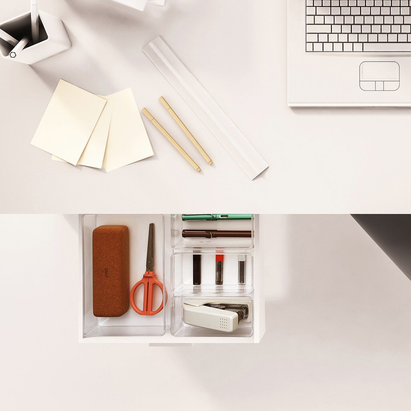 Sorbus 4-Piece Clear Acrylic Office Drawer Organizer Set - Perfect for pens, craft supplies & more