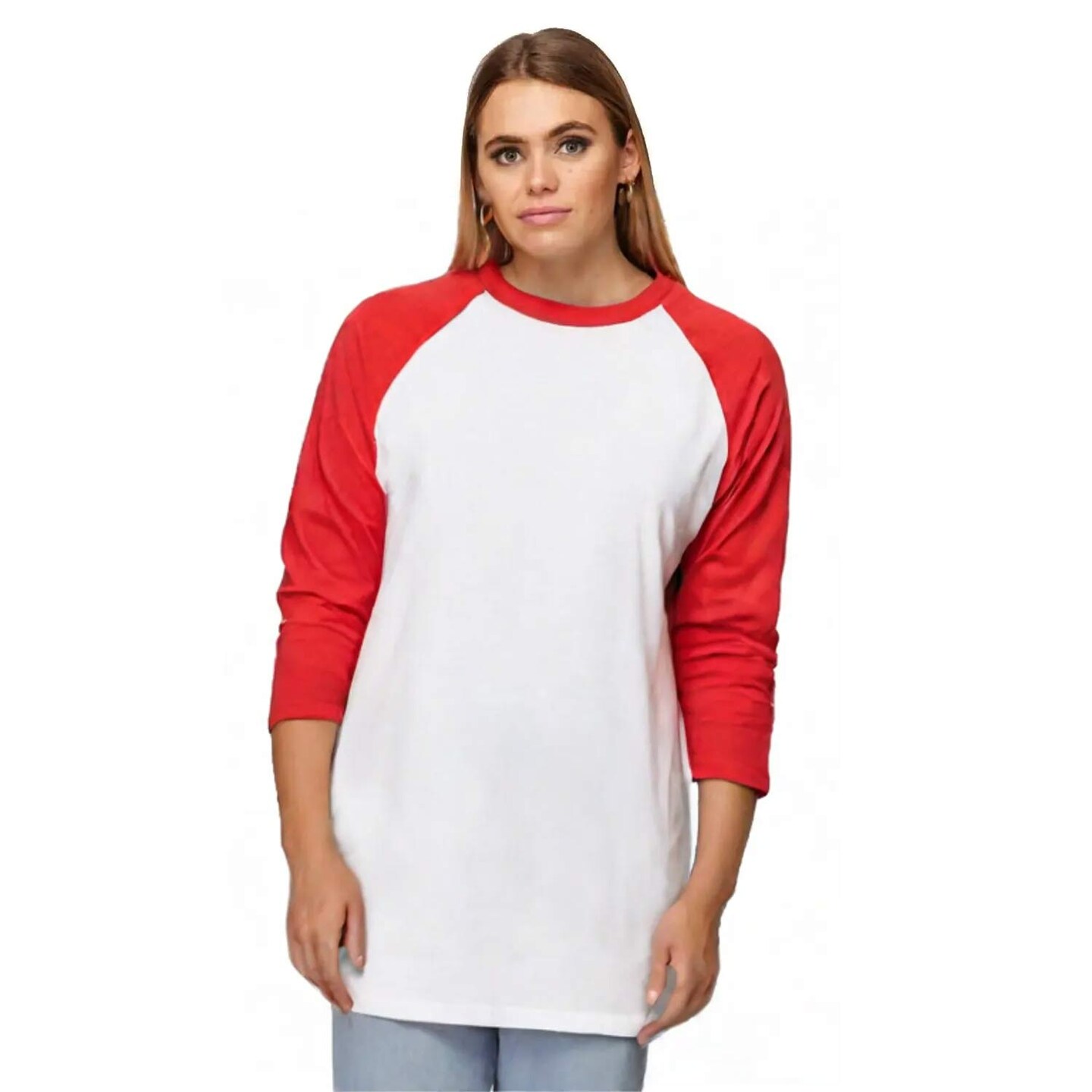 Gildan Heavy Cotton Raglan Crewneck 3/4 Sleeve T-Shirt for Everyday Comfort & Custom Printing Tee