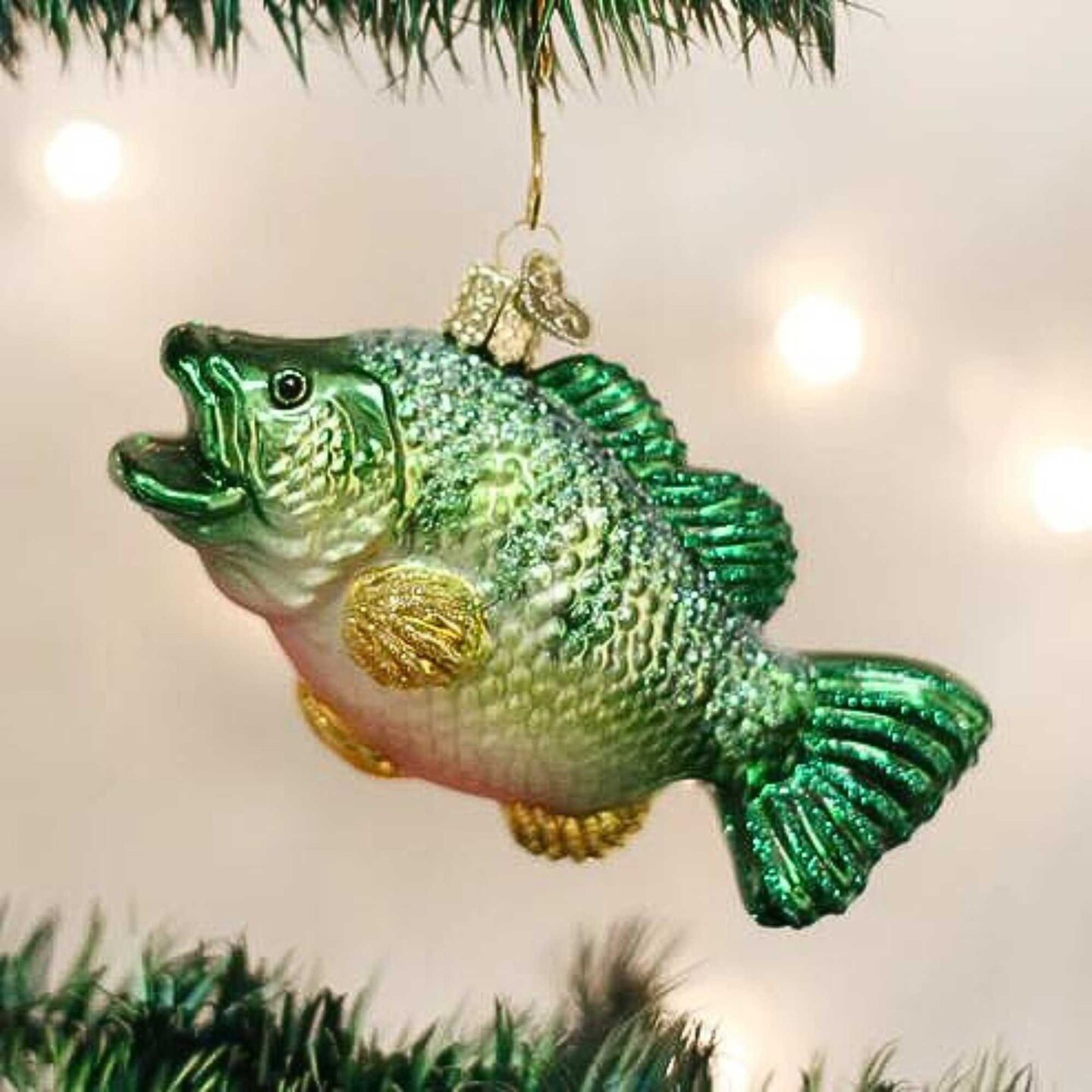 Old World Christmas 2.5 Inch Large Mouth Bass Christmas Tree Ornament , Angler Game Fish