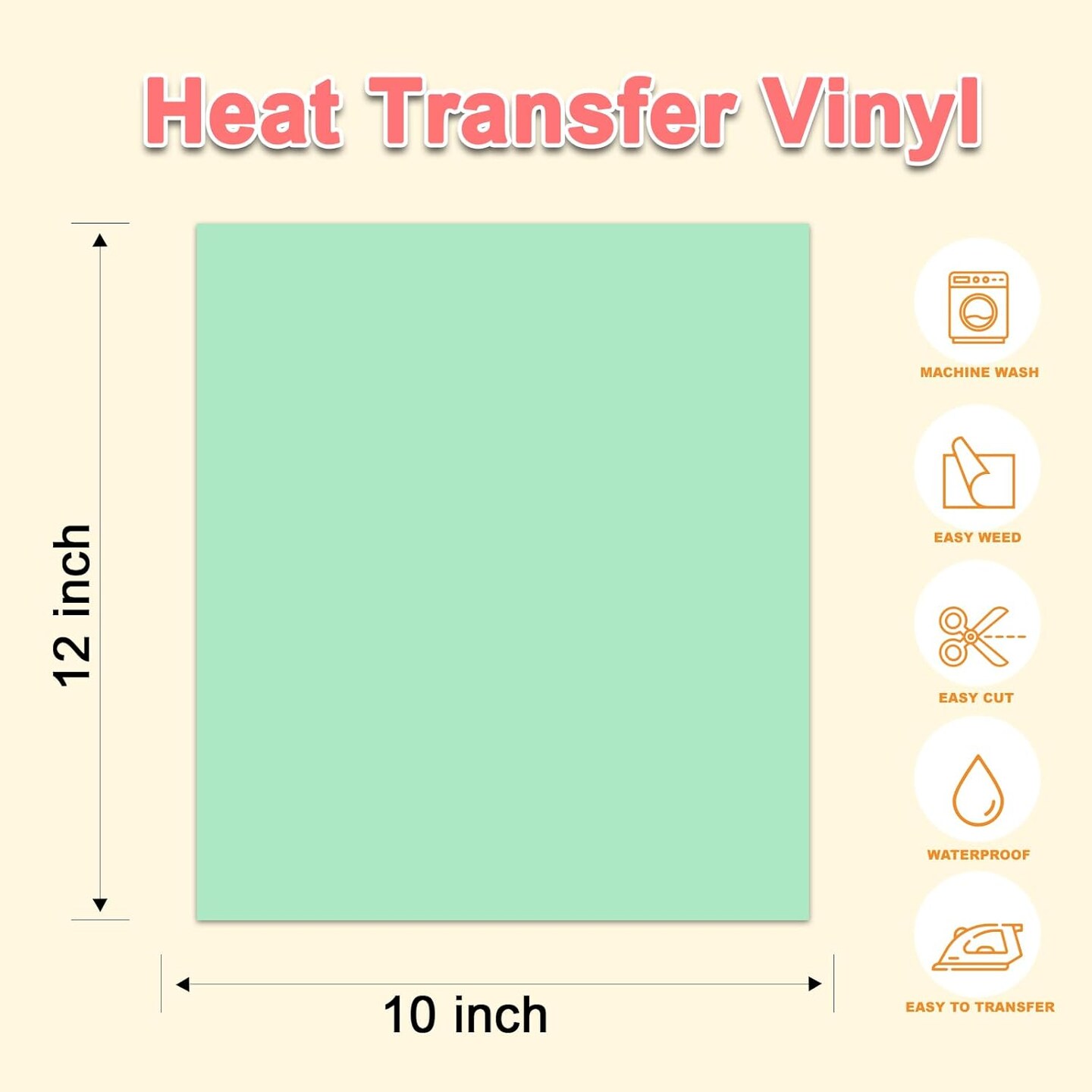 12Pcs -Puff Vinyl Heat Transfer 12x10Inch, Puff Vinyl Heat Transfer for Tshirts