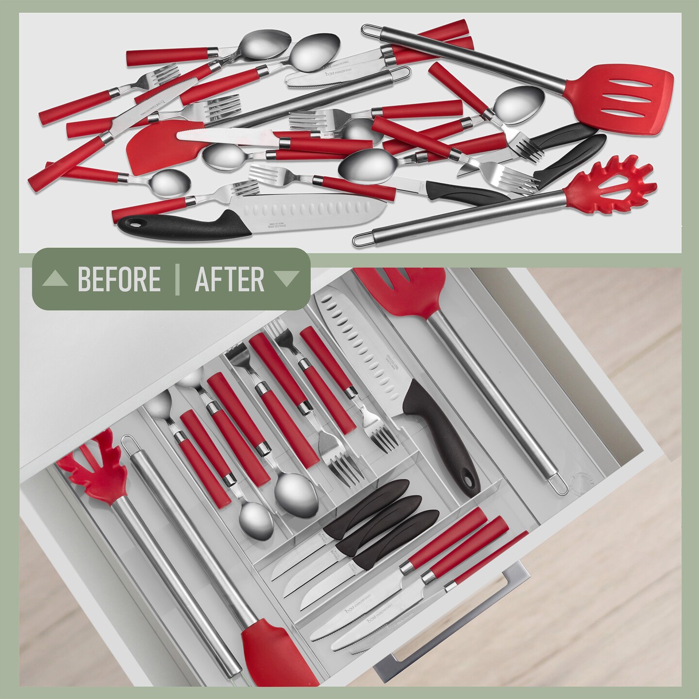 Sorbus Large Silverware Organizer – Expandable Kitchen Drawer Organizer, Adjustable Utensil Organizer, Cutlery Tray for Forks, Knives, Spoons – Multipurpose Flatware and Kitchen Storage Solution