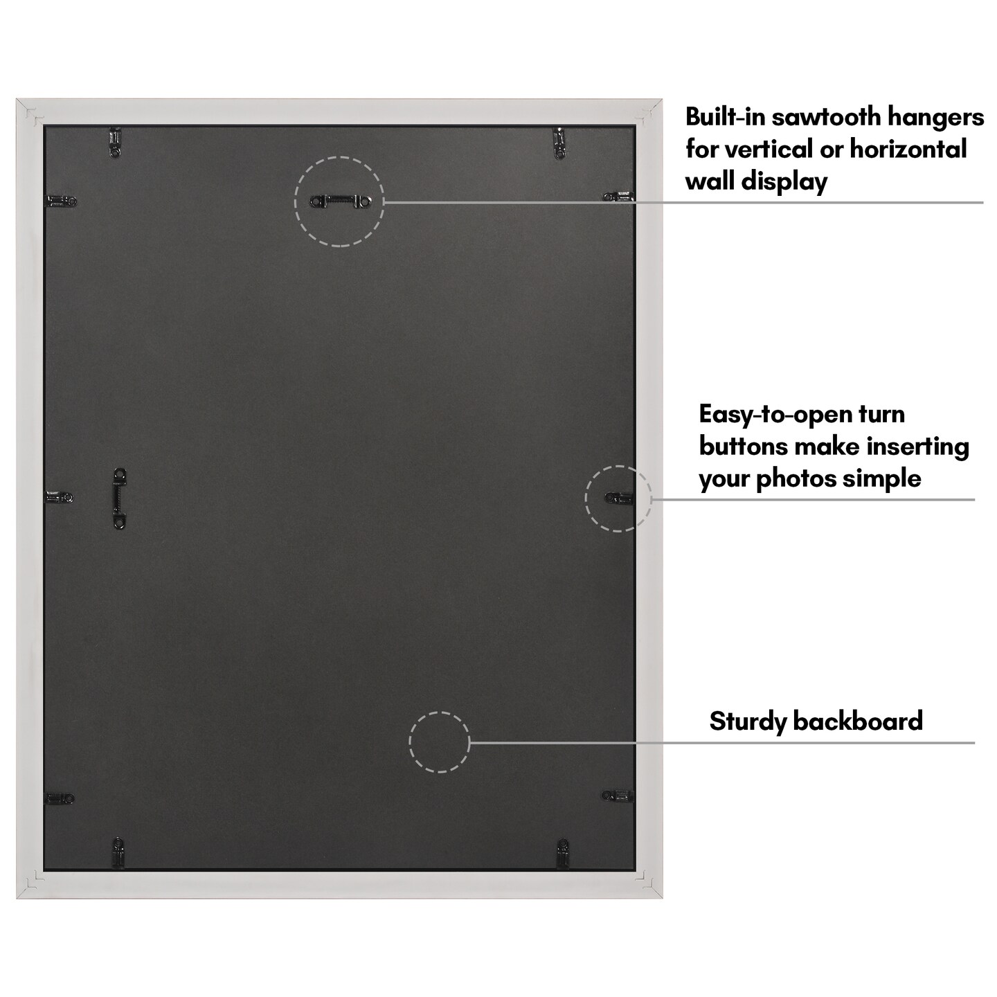Americanflat 16x20 Picture Frame with Decorative Inner Mat Accent - Use as 11x14 photo frame with the Mat or as 16x20 frame without the Mat - Statement Frame with Polished Plexiglass