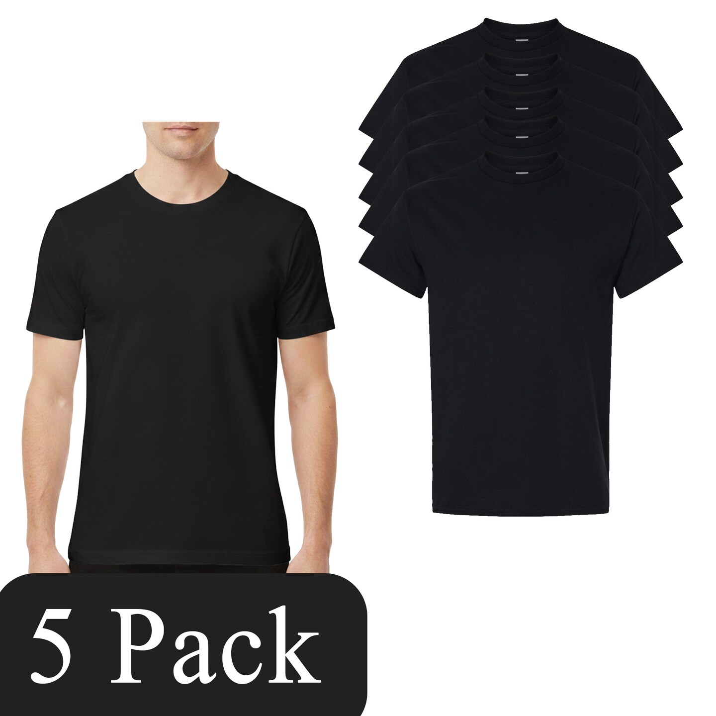 Gildan Unisex Heavy Cotton Craft Blank T-Shirt, Black Bundle Short Sleeve for DIY Projects (3–15 Pack)