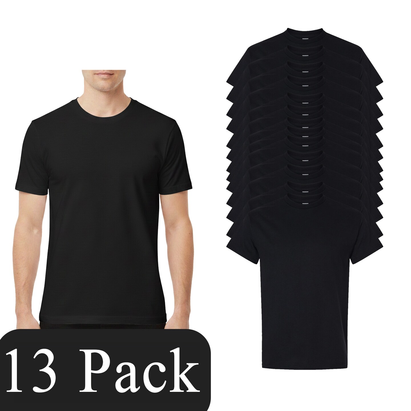 Gildan Unisex Heavy Cotton Craft Blank T-Shirt, Black Bundle Short Sleeve for DIY Projects (3–15 Pack)