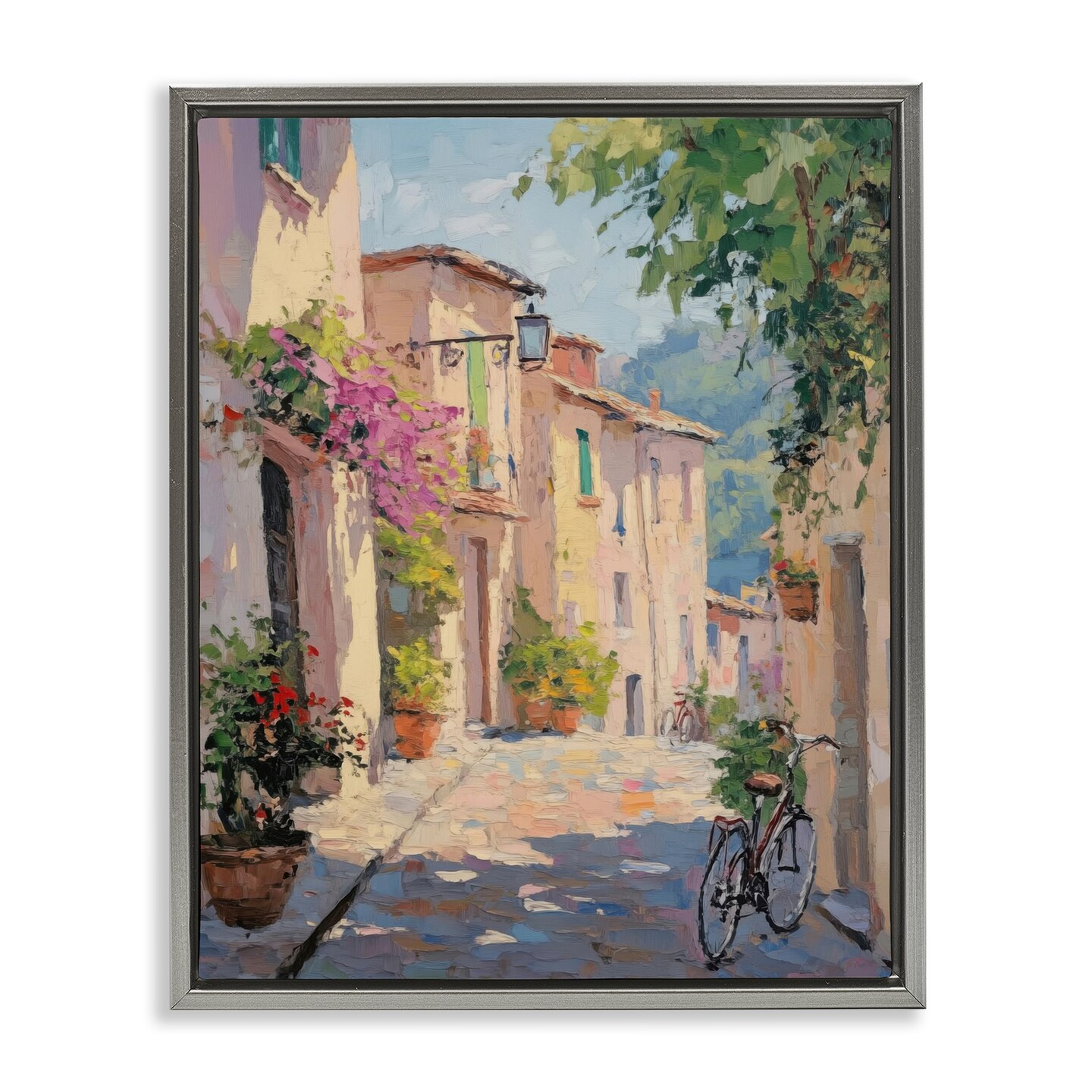 Stupell Industries Cobblestone Path City Architecture Floating Frame Design by Nini Art