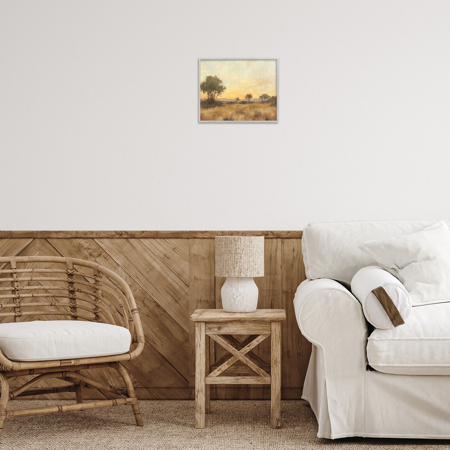 Stupell Industries Honey Hued Horizon Framed Giclee Design by Petal Prints Design