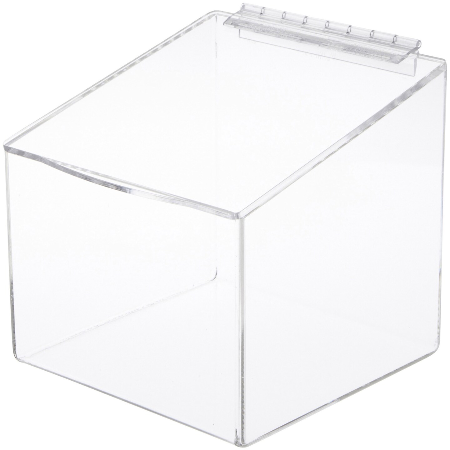 Plymor Clear Acrylic Display Case Box With Angled Top &#x26; Hinged Lid