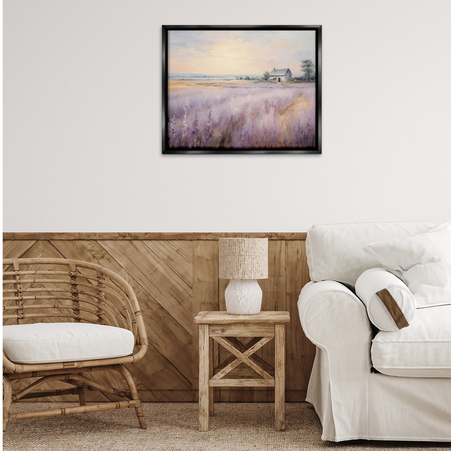Stupell Industries Lavender Farm Fields Floating Frame Design by Arlington Prints