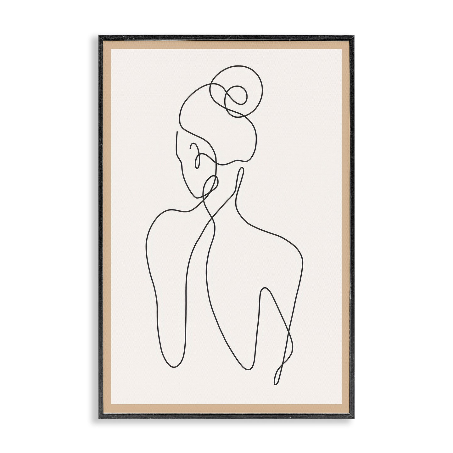 Stupell Industries Minimal Woman Line Drawing Framed Giclee Design By LSR Creative Studio