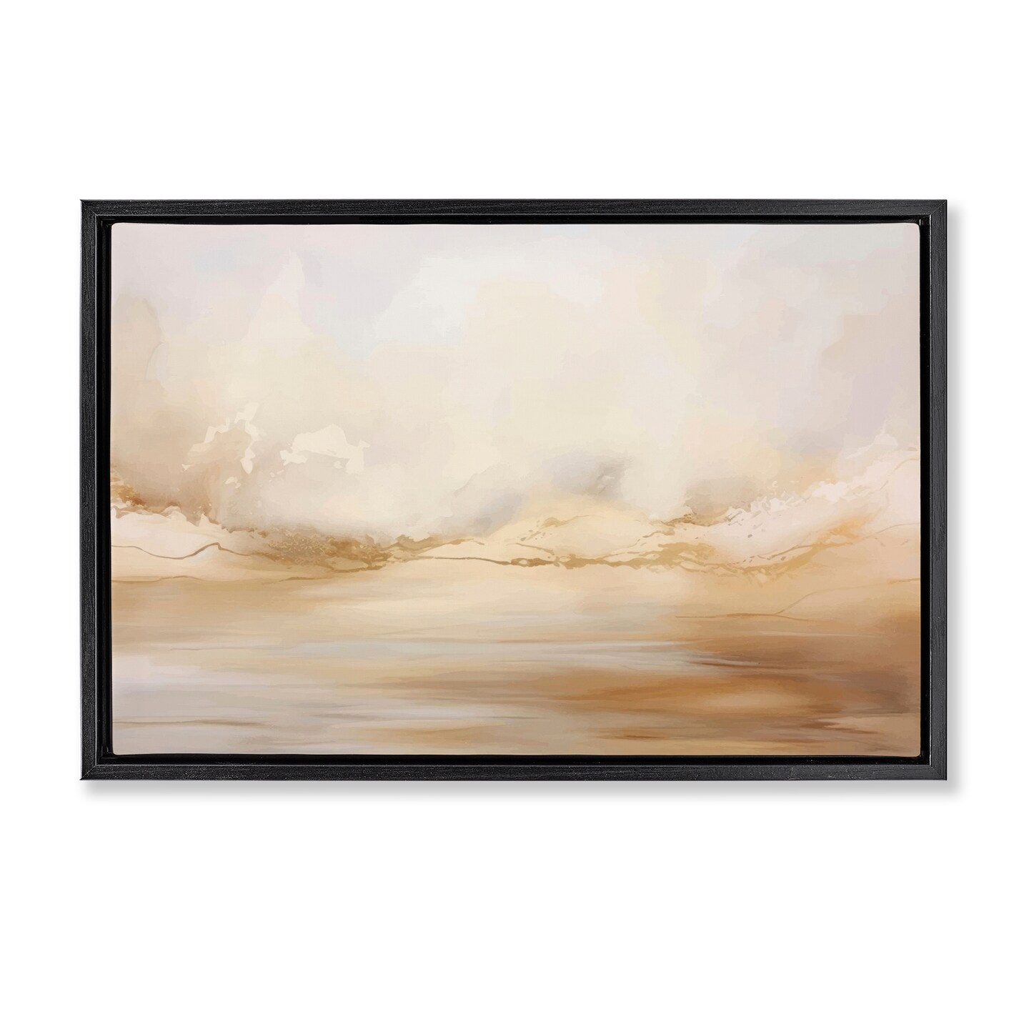 Stupell Industries Neutral Abstract Horizon Line Floating Frame Design by LSR Creative Studio