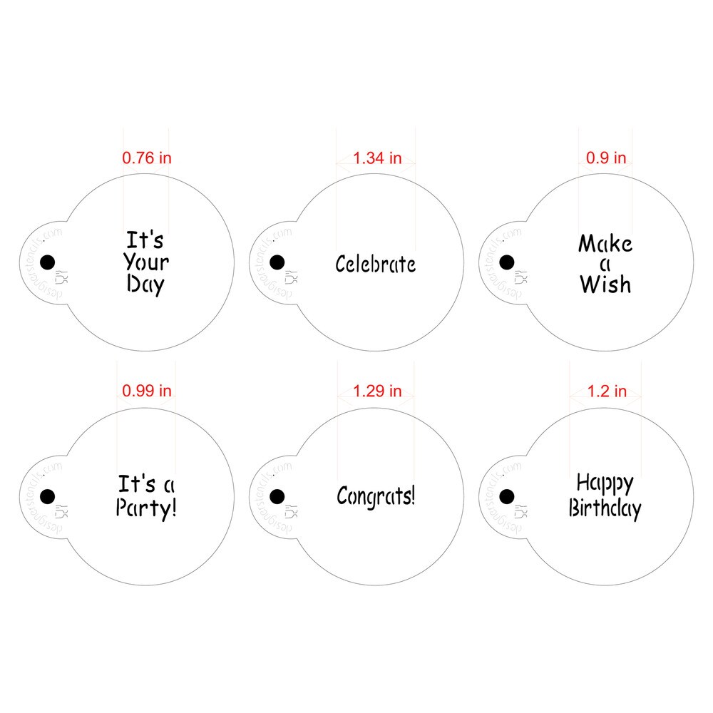 It&#x27;s a Party Cookie Stencil Set: Happy Birthday, Congrats, It&#x27;s a Party, Make a Wish, Celebrate | C823 by Designer Stencils | Cookie Decorating Tools | Baking Stencils for Royal Icing, Airbrush, Dusting Powder | Reusable Food Grade Stencil