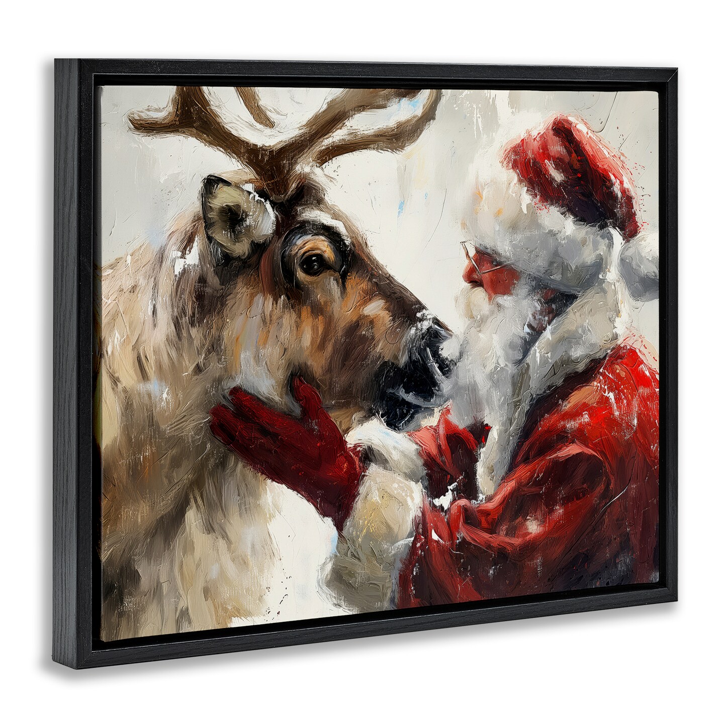 Stupell Industries Traditional Santa &#x26; Reindeer Floating Frame Design by Arlington Prints
