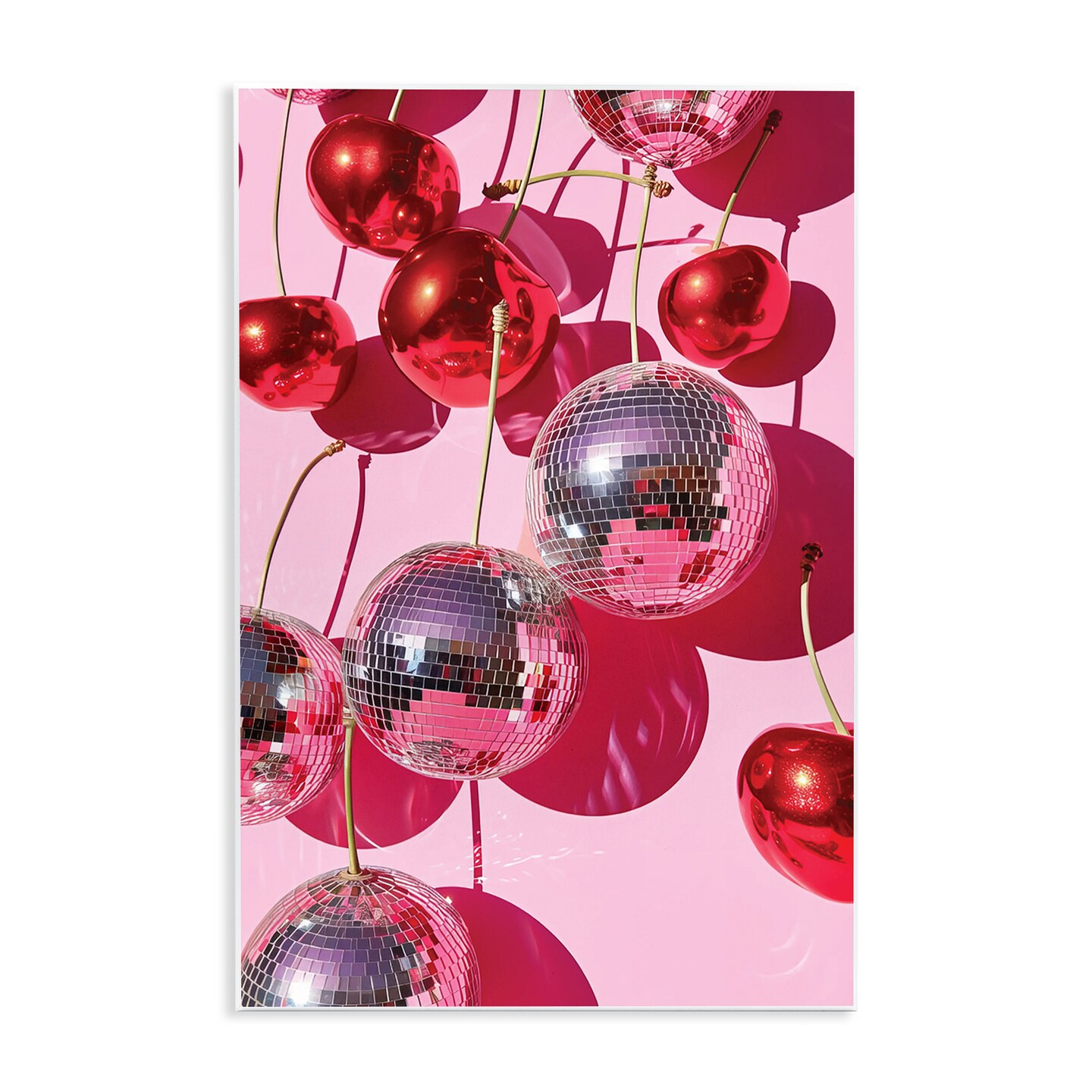 Stupell Industries Cherry Disco Fruits Wall Plaque Design by LSR Design Studio