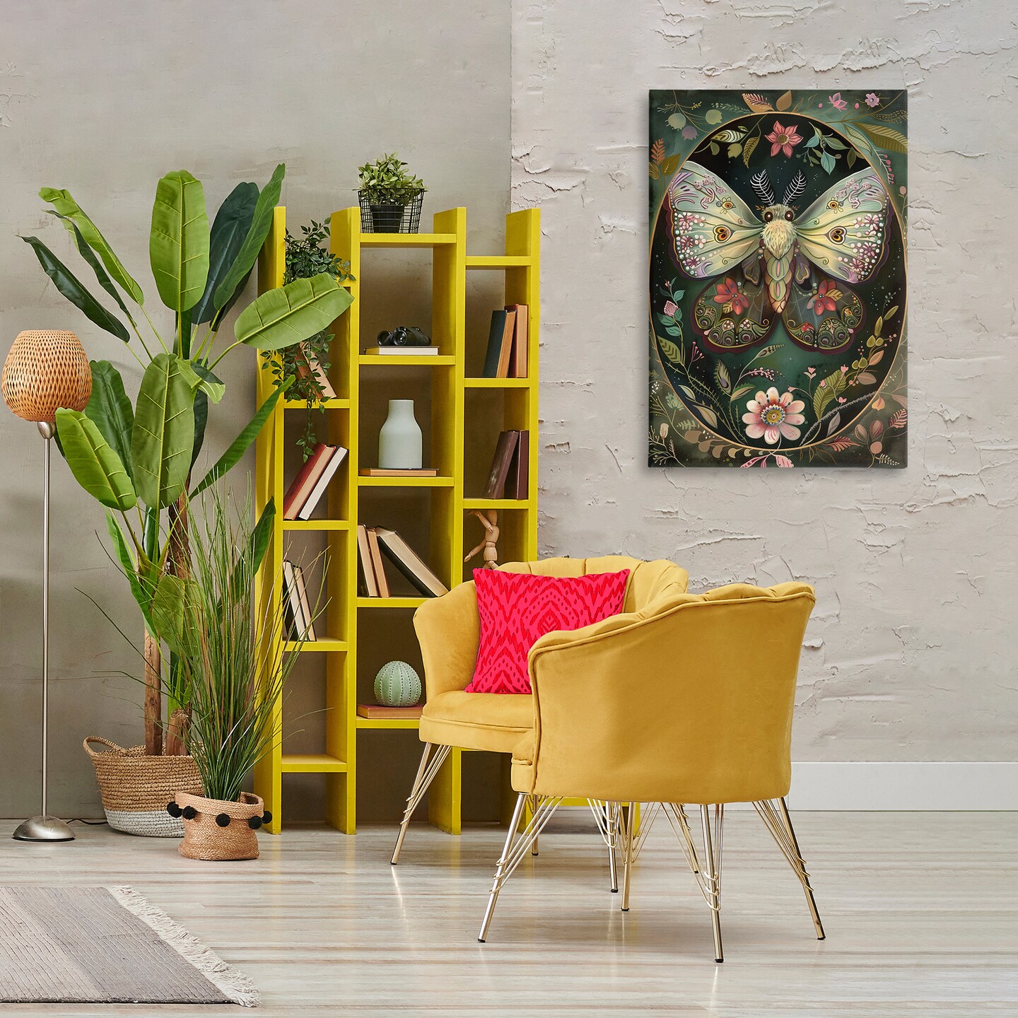 Stupell Industries Green Toned Victorian Moth Canvas Design by The Dutch Lady