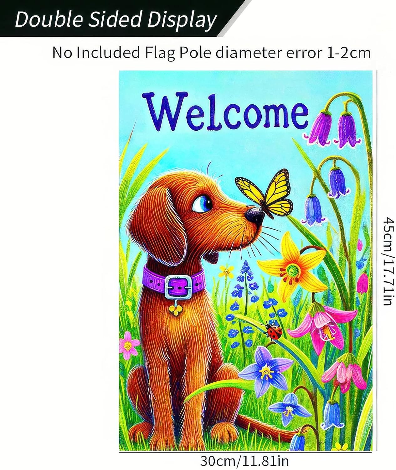 Summer Garden Flags 12x18 Double Sided Welcome Flower Dachshund Dog Garden Flag Yard Decorations Outdoor Decor Small Outdoor Welcome Flags for Outside Garden