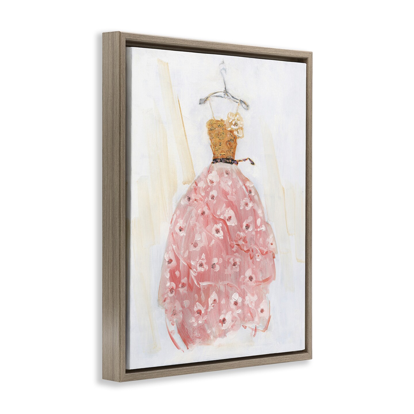 Stupell Industries Elegant & Sophisticated Pink Gown Floating Frame Design By Sally Swatland